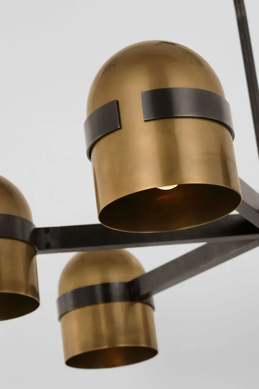 Octavia Large Chandelier in Blackened Bronze and Bright Worn Brass - Image 2