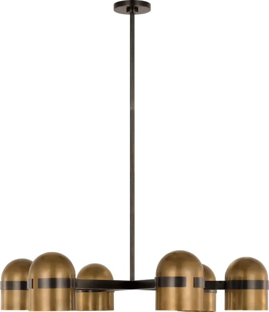 Octavia Large Chandelier in Blackened Bronze and Bright Worn Brass - Image 3