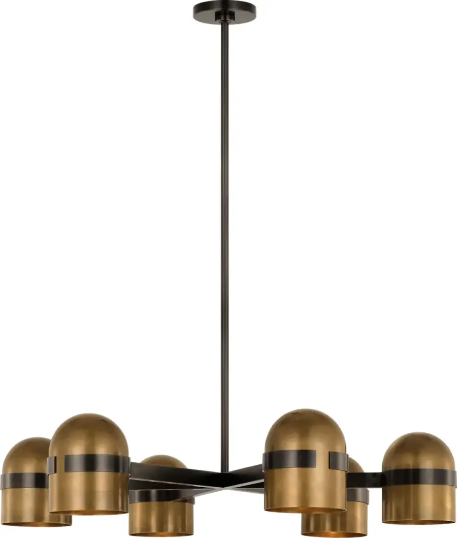 Octavia Large Chandelier in Blackened Bronze and Bright Worn Brass - Image 4