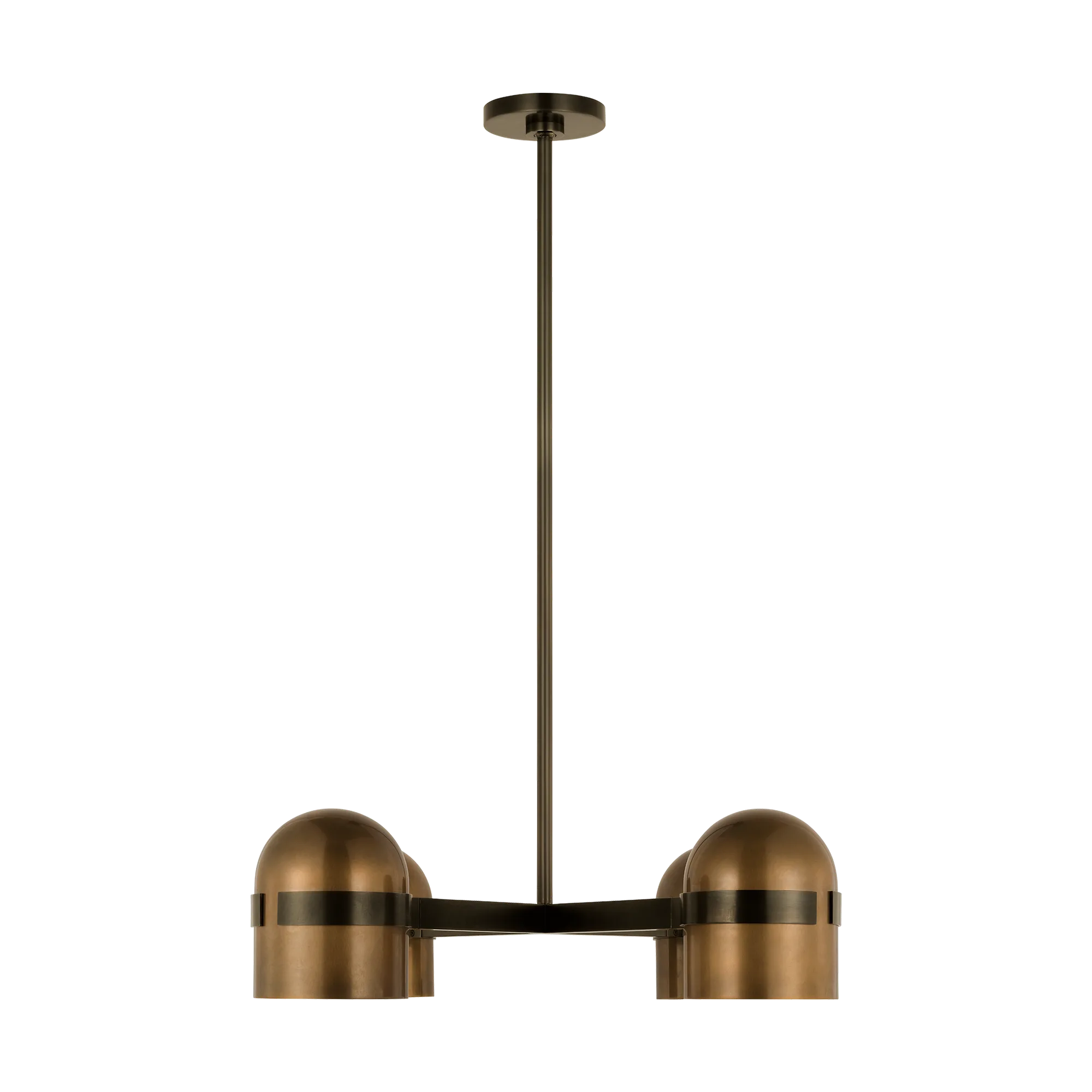 Octavia Medium Chandelier in Blackened Bronze and Bright Worn Brass
