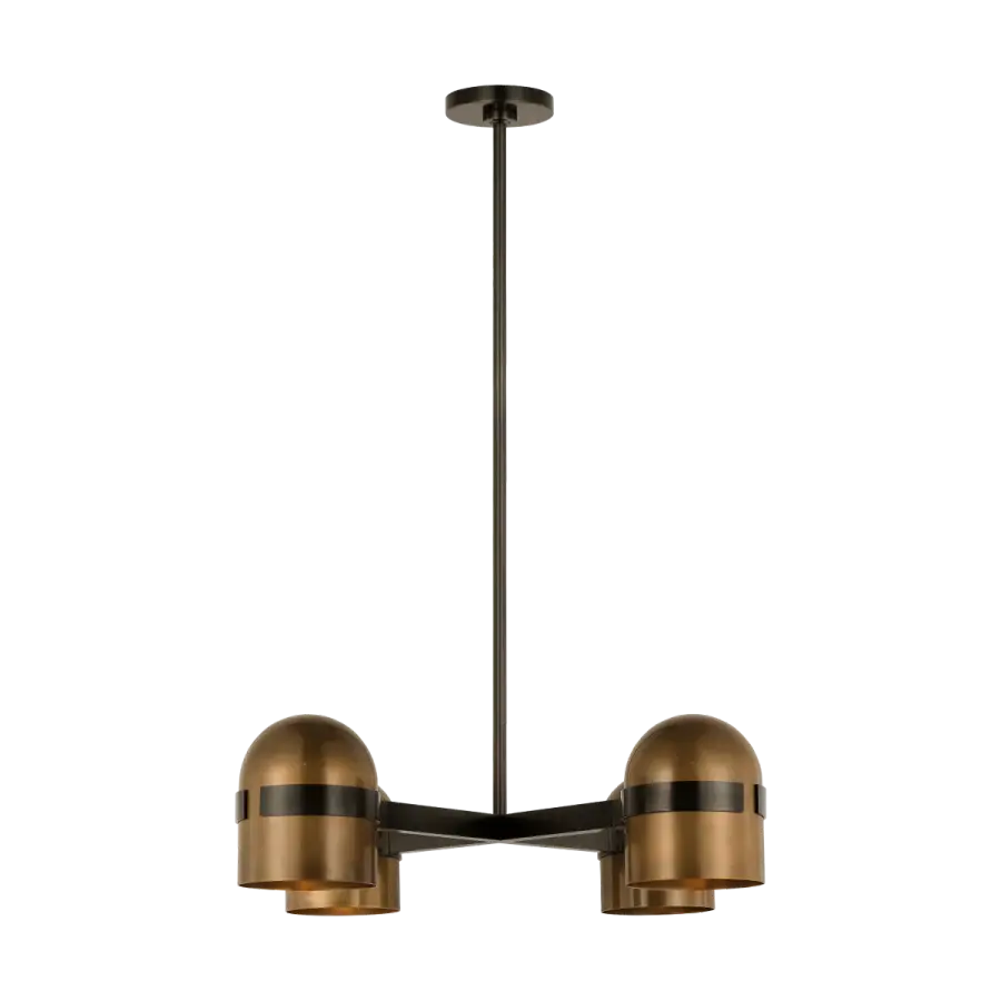 Octavia Medium Chandelier in Blackened Bronze and Bright Worn Brass - Image 2