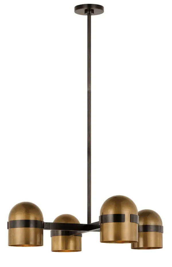 Octavia Medium Chandelier in Blackened Bronze and Bright Worn Brass - Image 3