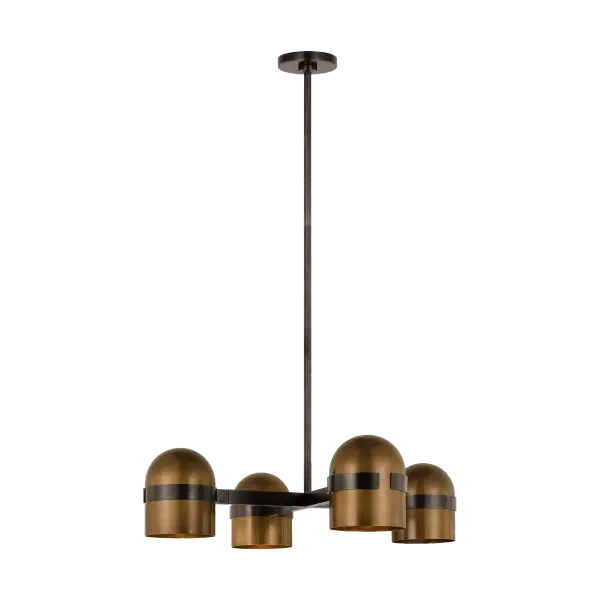 Octavia Medium Chandelier in Blackened Bronze and Bright Worn Brass - Image 4