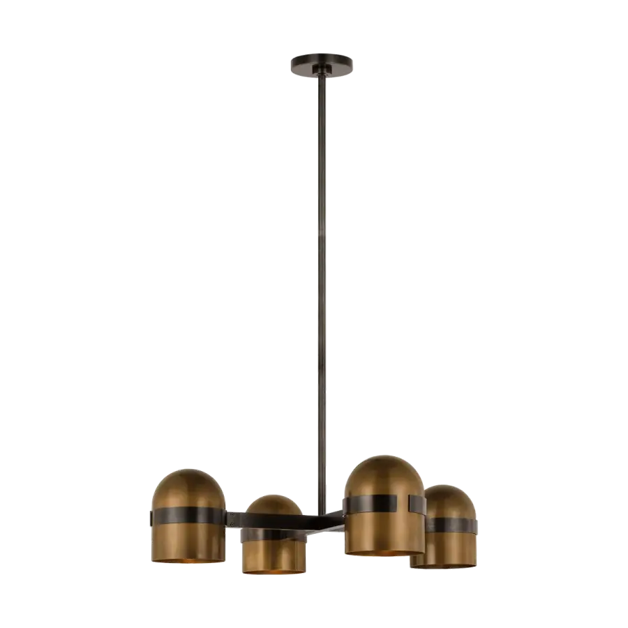 Octavia Medium Chandelier in Blackened Bronze and Bright Worn Brass - Image 4