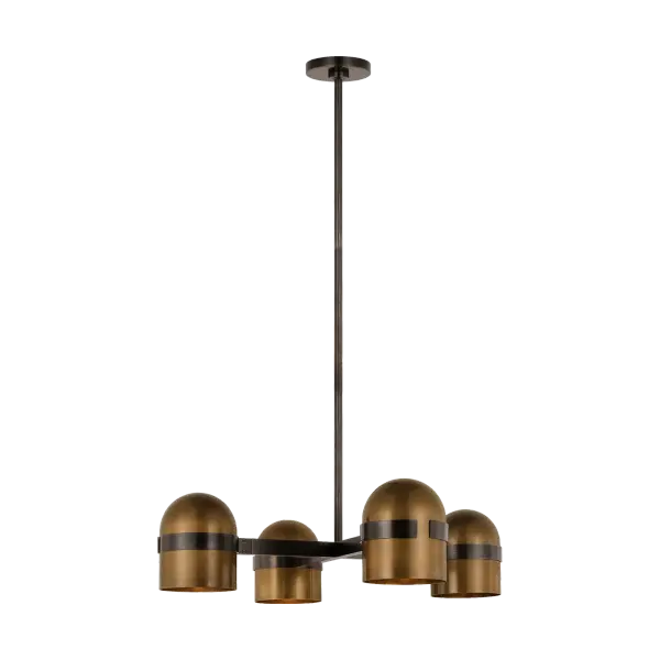 Octavia Medium Chandelier in Blackened Bronze and Bright Worn Brass - Image 5