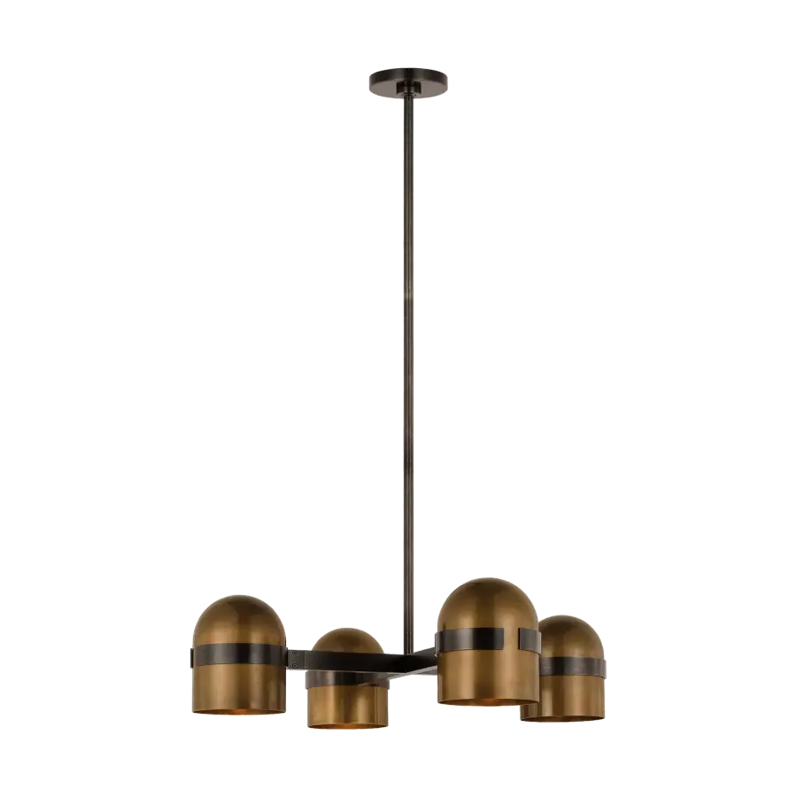 Octavia Medium Chandelier in Blackened Bronze and Bright Worn Brass - Image 5