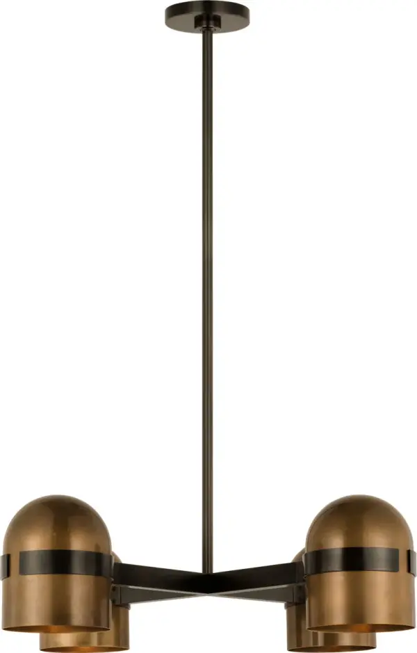 Octavia Medium Chandelier in Blackened Bronze and Bright Worn Brass - Image 6