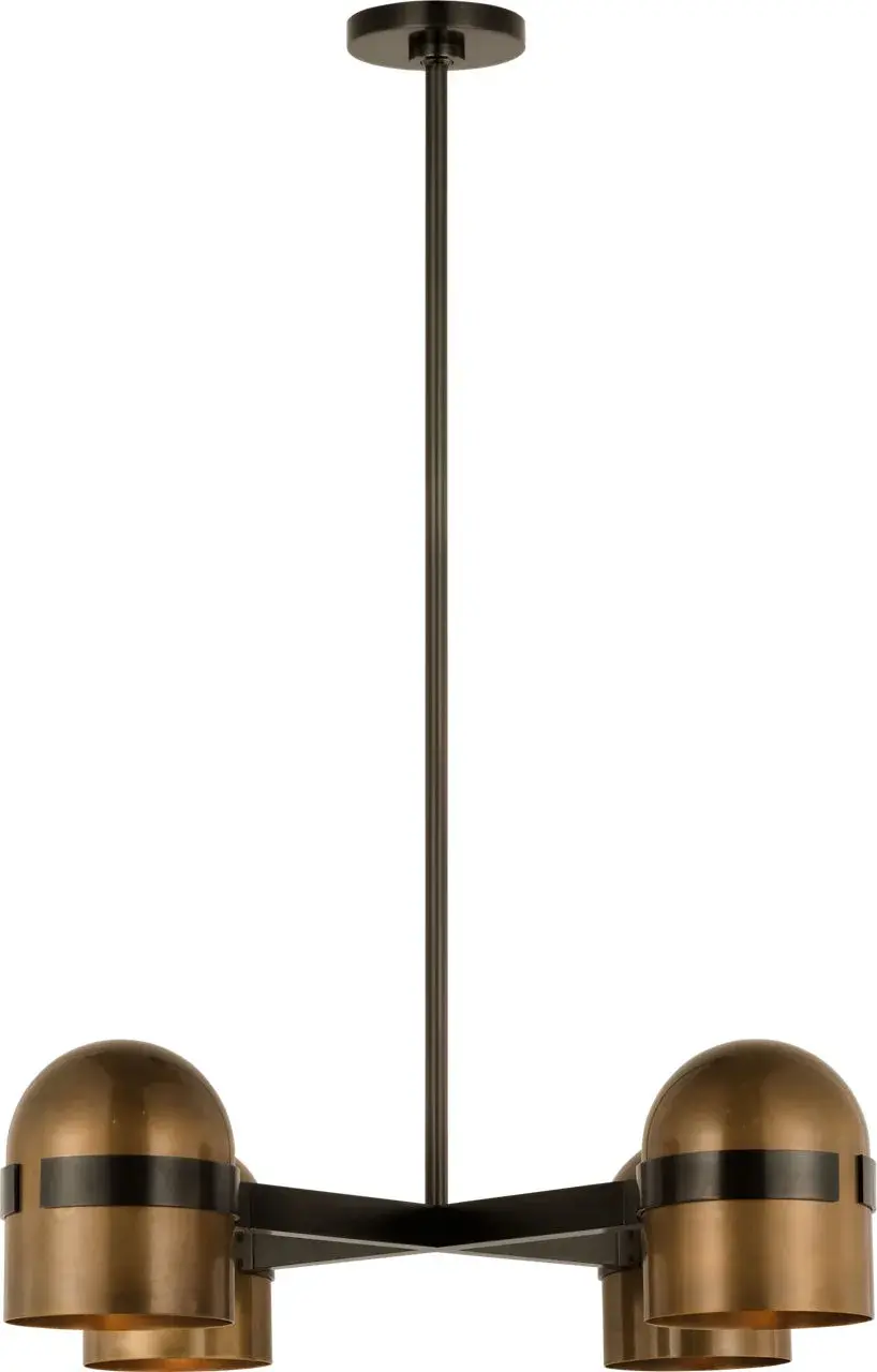 Octavia Medium Chandelier in Blackened Bronze and Bright Worn Brass - Image 6