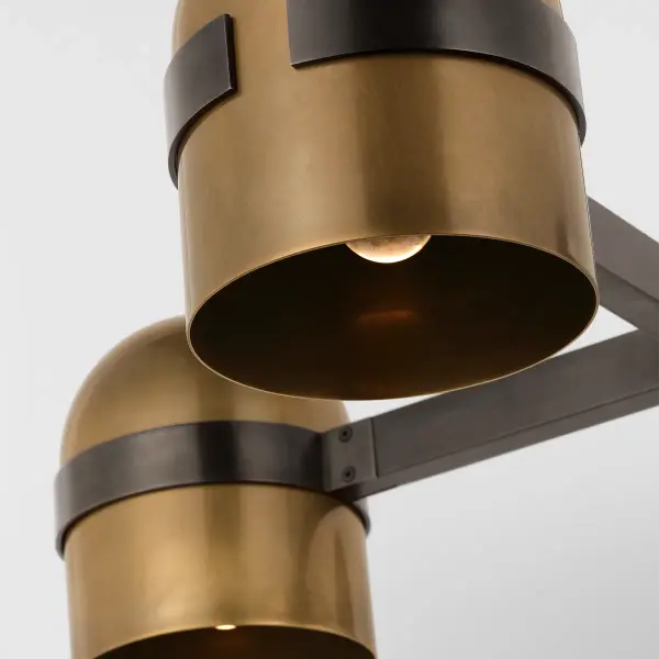 Octavia Medium Chandelier in Blackened Bronze and Bright Worn Brass - Image 7