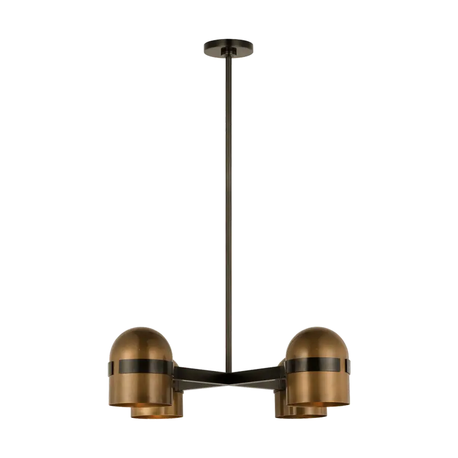 Octavia Medium Chandelier in Blackened Bronze and Bright Worn Brass - Image 8