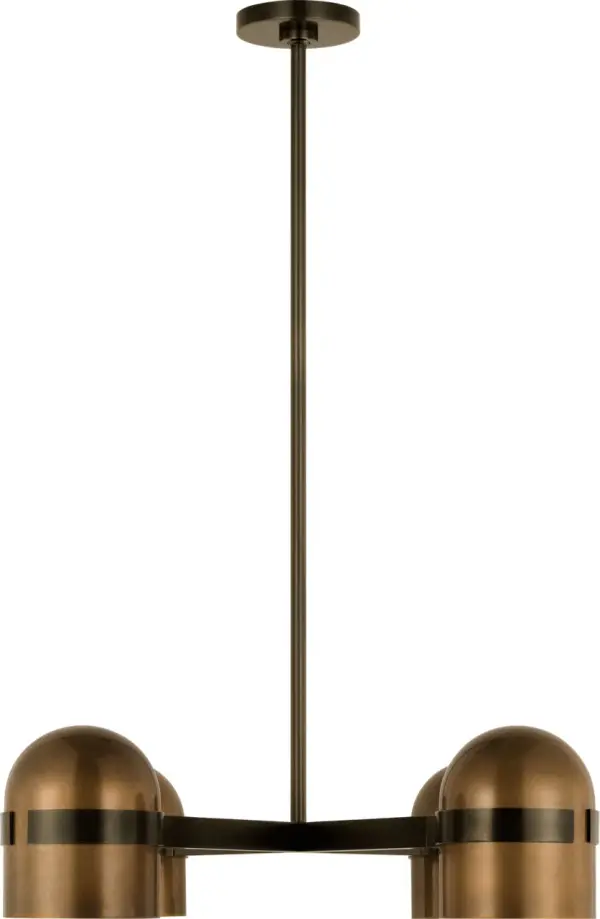 Octavia Medium Chandelier in Blackened Bronze and Bright Worn Brass - Image 9