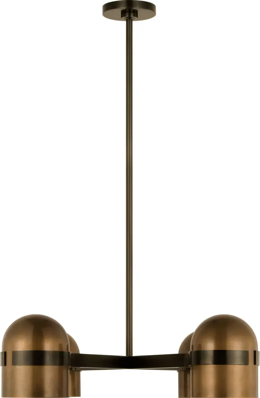 Octavia Medium Chandelier in Blackened Bronze and Bright Worn Brass - Image 9