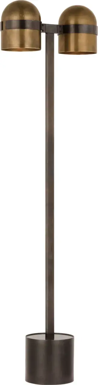Sophisticated Mixed-Metal Floor Lamp with Warm LED Illumination - Image 2