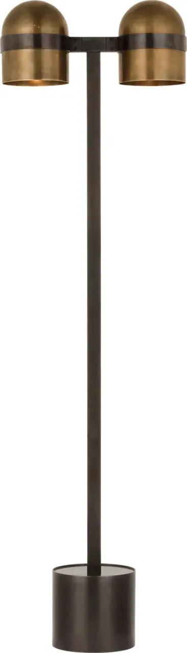 Sophisticated Mixed-Metal Floor Lamp with Warm LED Illumination - Image 3