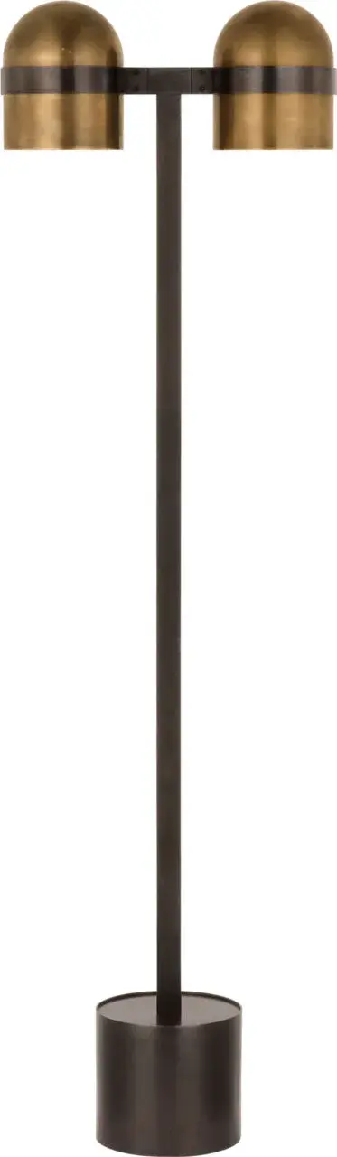 Sophisticated Mixed-Metal Floor Lamp with Warm LED Illumination - Image 4
