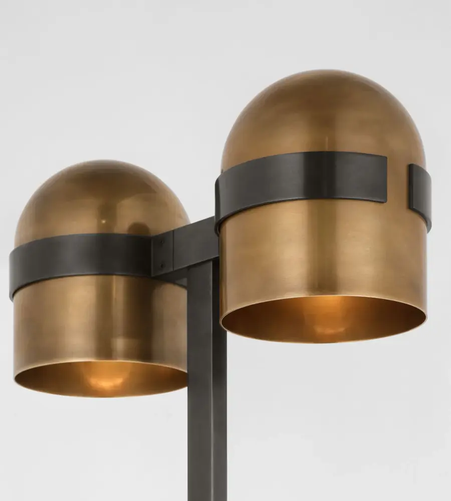 Sophisticated Mixed-Metal Floor Lamp with Warm LED Illumination - Image 5