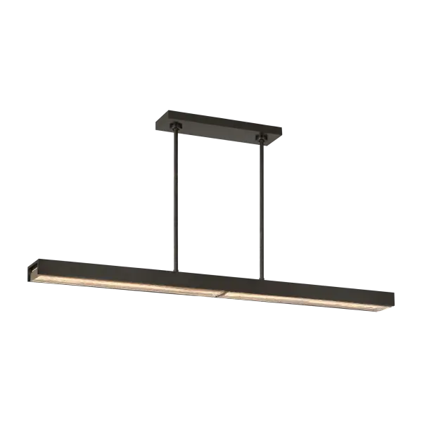 The Maybeck 48" Linear Chandelier combines contemporary design with advanced lighting technology. Featuring 2700K-1800K warm dimming and 90 CRI, it delivers exceptional color rendering and ambiance control in a weathered dark bronze finish.