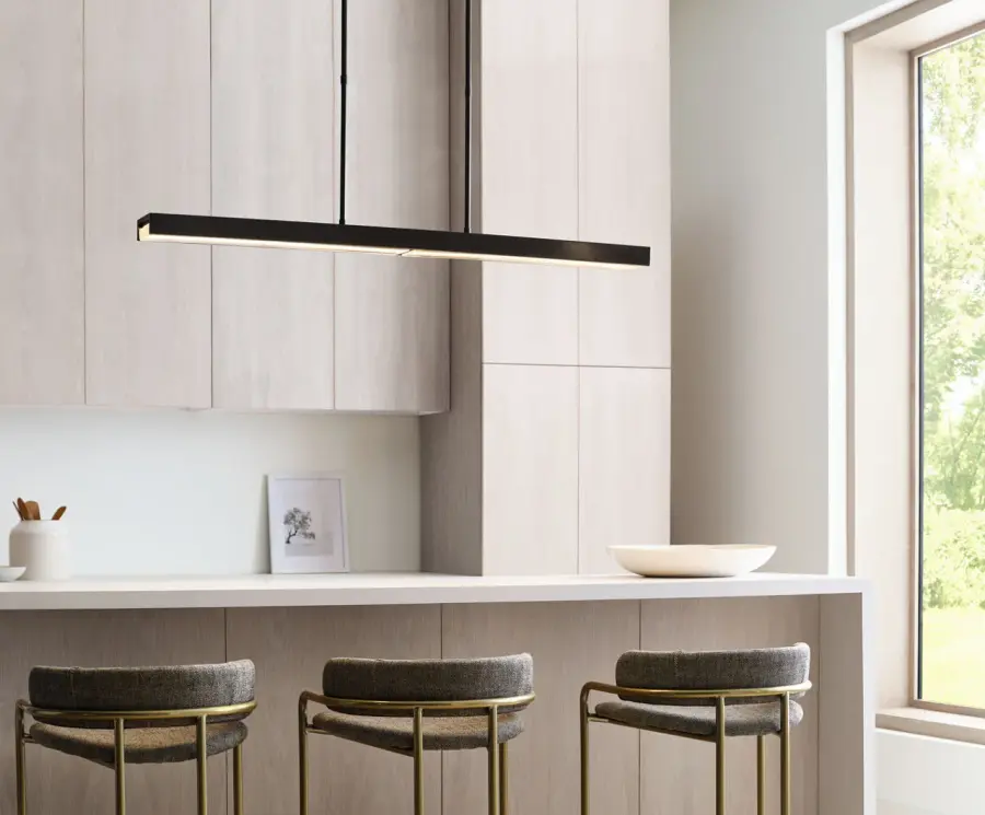 Sophisticated 48-inch linear chandelier with warm dimming technology - Image 12