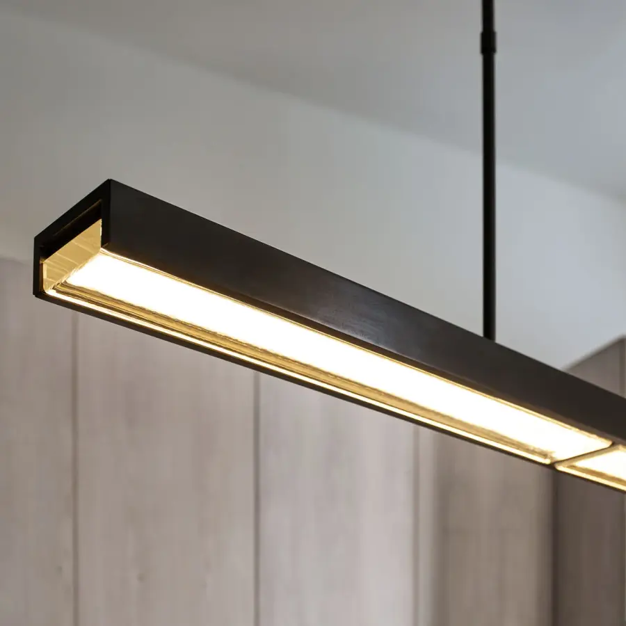 Sophisticated 48-inch linear chandelier with warm dimming technology - Image 8