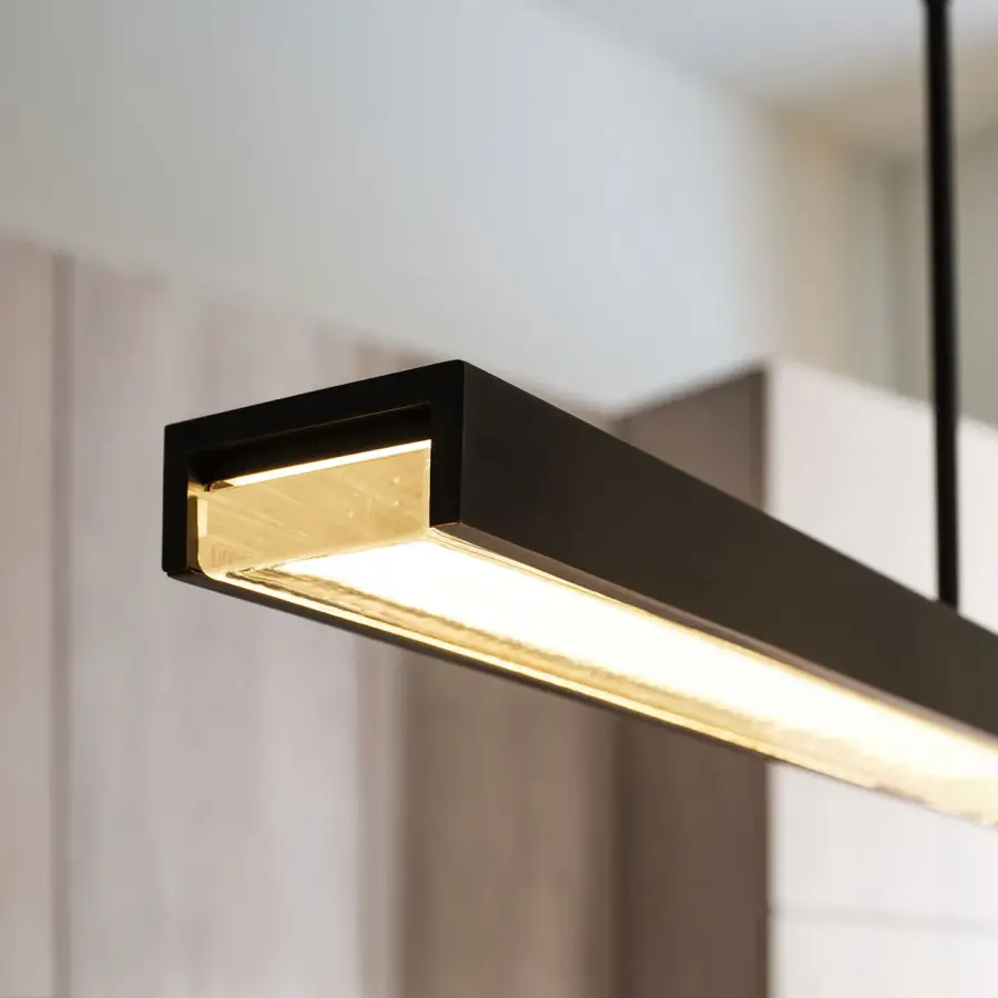 Sophisticated 48-inch linear chandelier with warm dimming technology - Image 9