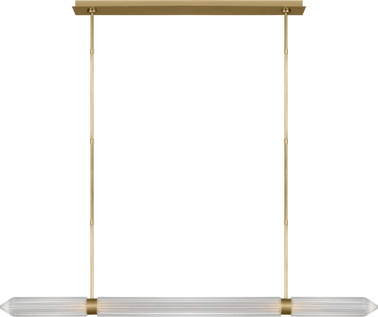 Langston LED Linear Chandelier in Plated Brass