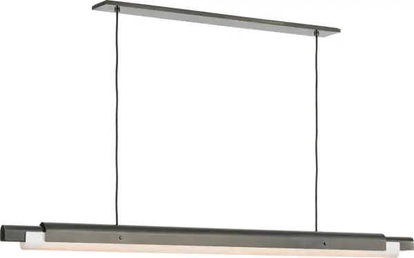 The Ambrose 72" Linear Chandelier combines contemporary design with advanced lighting technology. Featuring 2700K-1800K warm dimming and 90 CRI, it delivers restaurant-quality illumination perfect for large dining spaces and kitchen islands. - alternate view