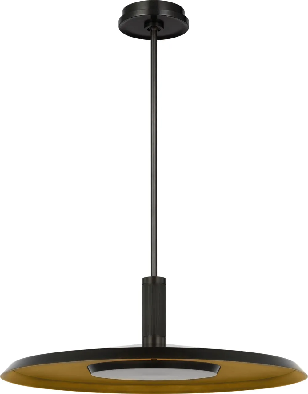 Saucer X-Large Pendant in Dark Bronze and Darkened Brass