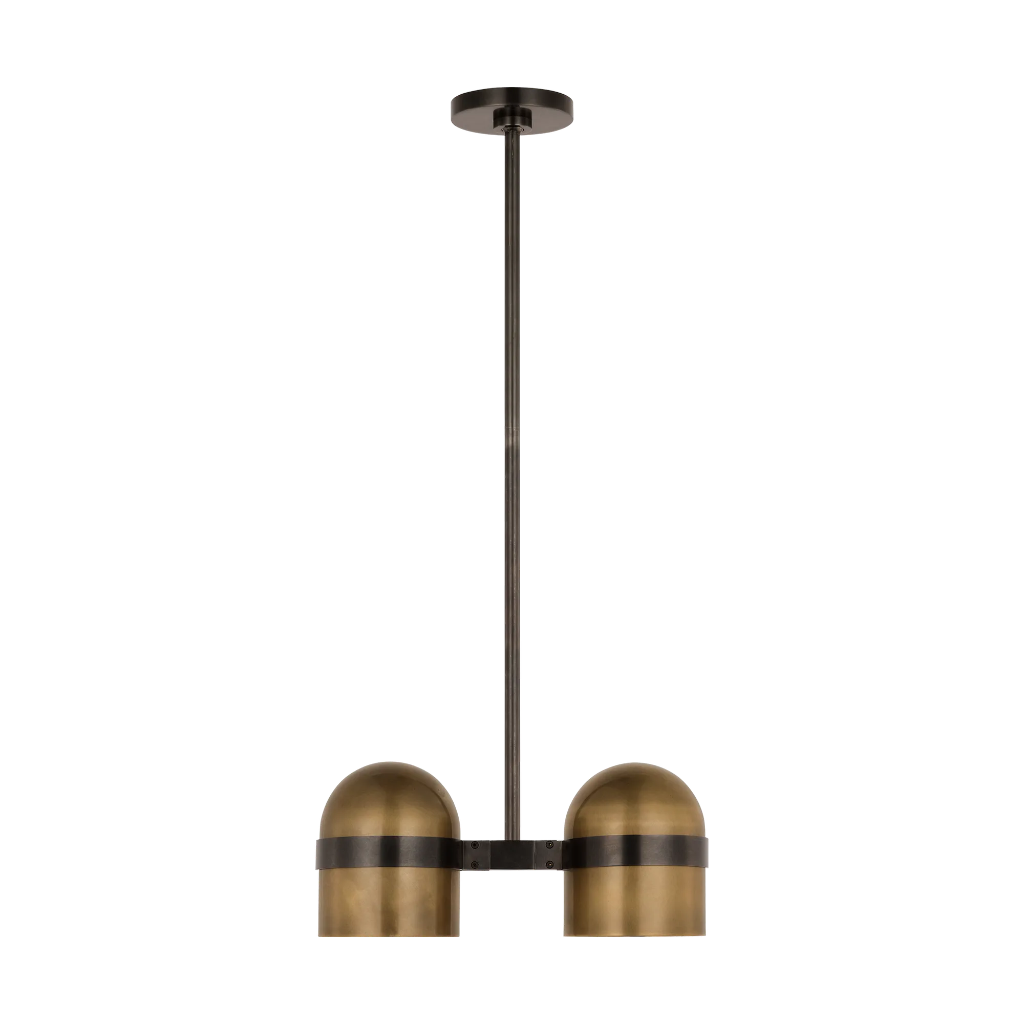 Octavia Large Pendant in Blackened Bronze and Bright Worn Brass