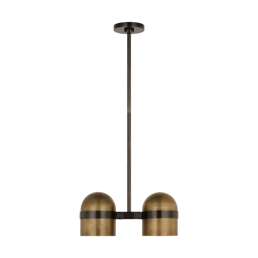Octavia Large Pendant in Blackened Bronze and Bright Worn Brass - Image 1