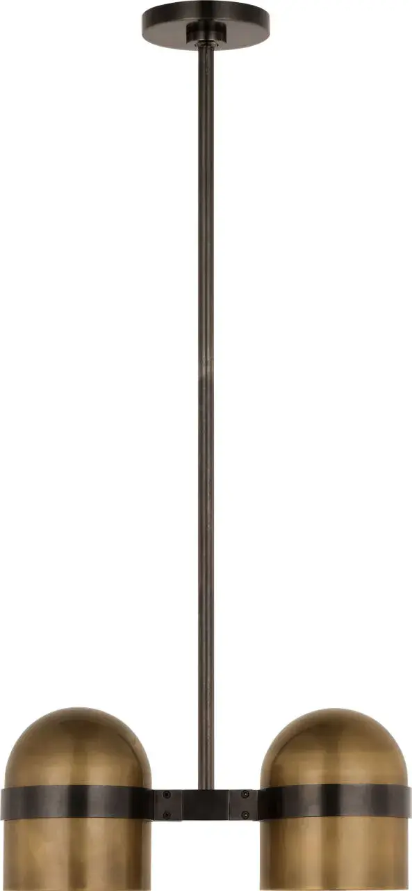 Octavia Large Pendant in Blackened Bronze and Bright Worn Brass - Image 4
