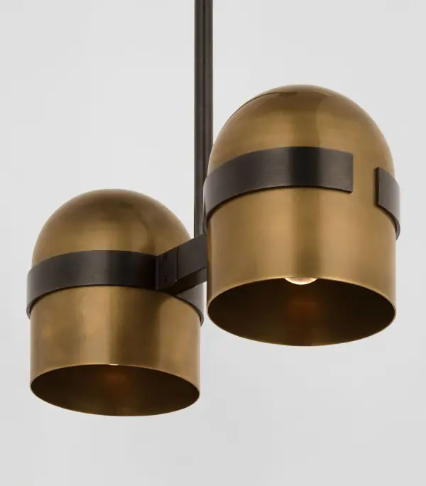 Octavia Large Pendant in Blackened Bronze and Bright Worn Brass - Image 5