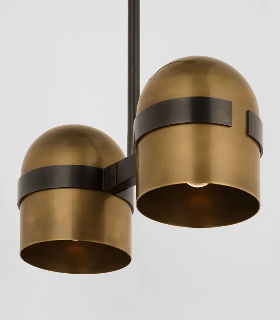 Octavia Large Pendant in Blackened Bronze and Bright Worn Brass - Image 5