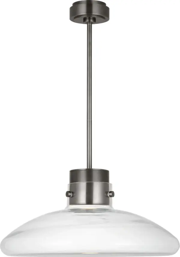 Morgan 22" Pendant in Burnished Bronze with Clear Glass - Image 1