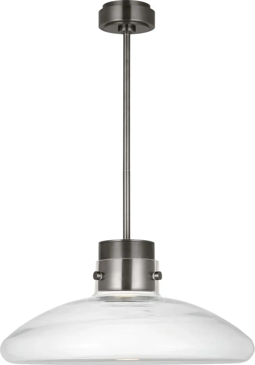 Morgan 22" Pendant in Burnished Bronze with Clear Glass - Image 1