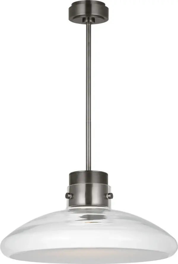 Morgan 22" Pendant in Burnished Bronze with Clear Glass - Image 2