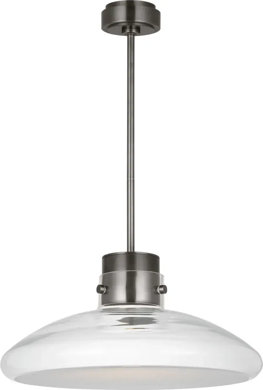 Morgan 22" Pendant in Burnished Bronze with Clear Glass - Image 2
