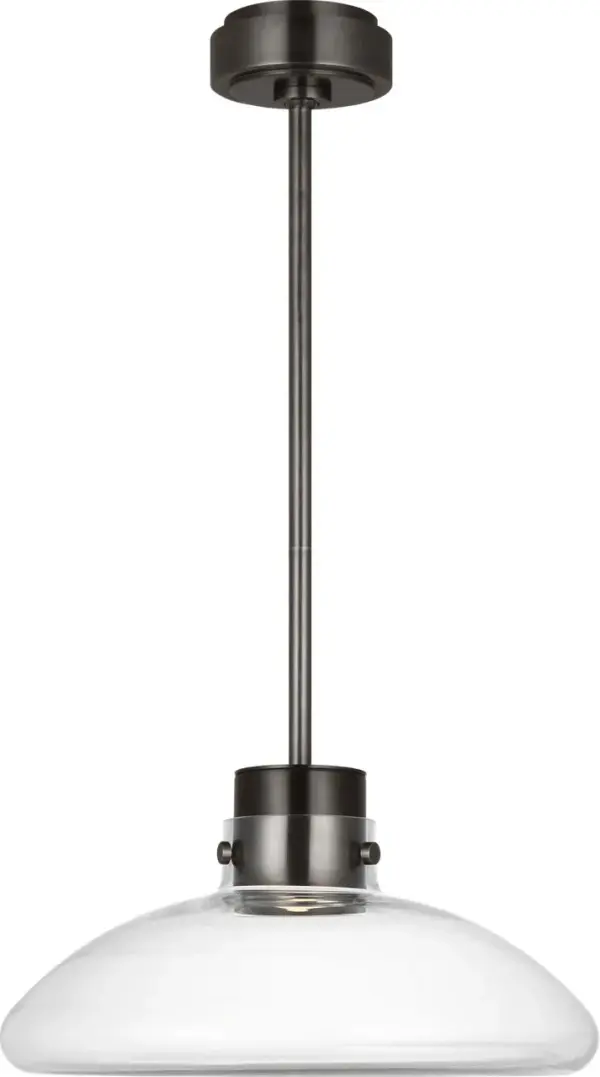 Morgan 16" Pendant in Burnished Bronze with Clear Glass - Image 2