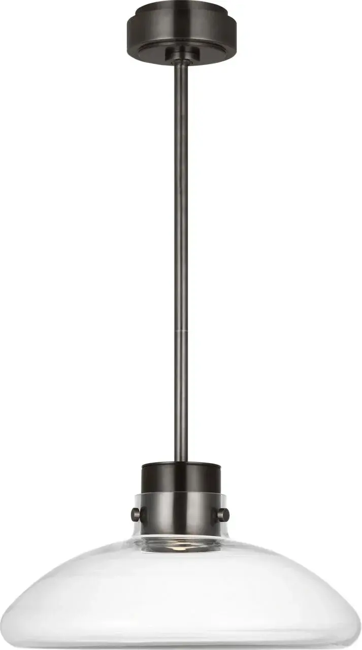 Morgan 16" Pendant in Burnished Bronze with Clear Glass - Image 2