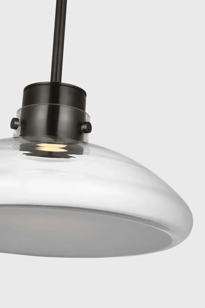Morgan 16" Pendant in Burnished Bronze with Clear Glass - Image 3