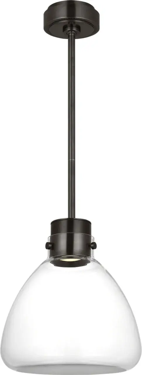 Morgan 12" Pendant in Burnished Bronze with Clear Glass - Image 2
