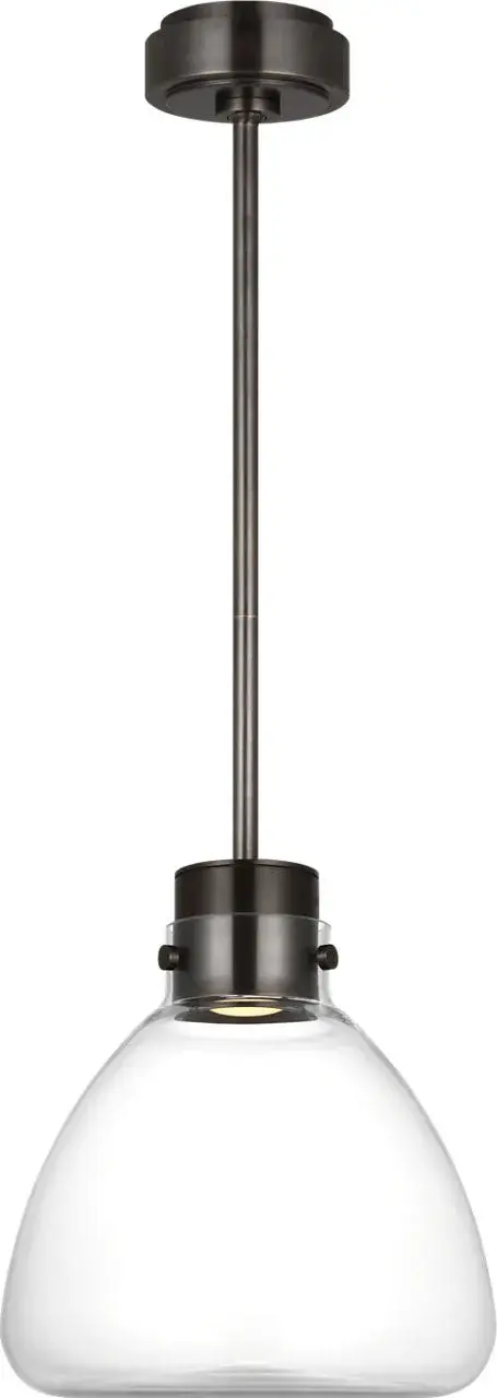 Morgan 12" Pendant in Burnished Bronze with Clear Glass - Image 3
