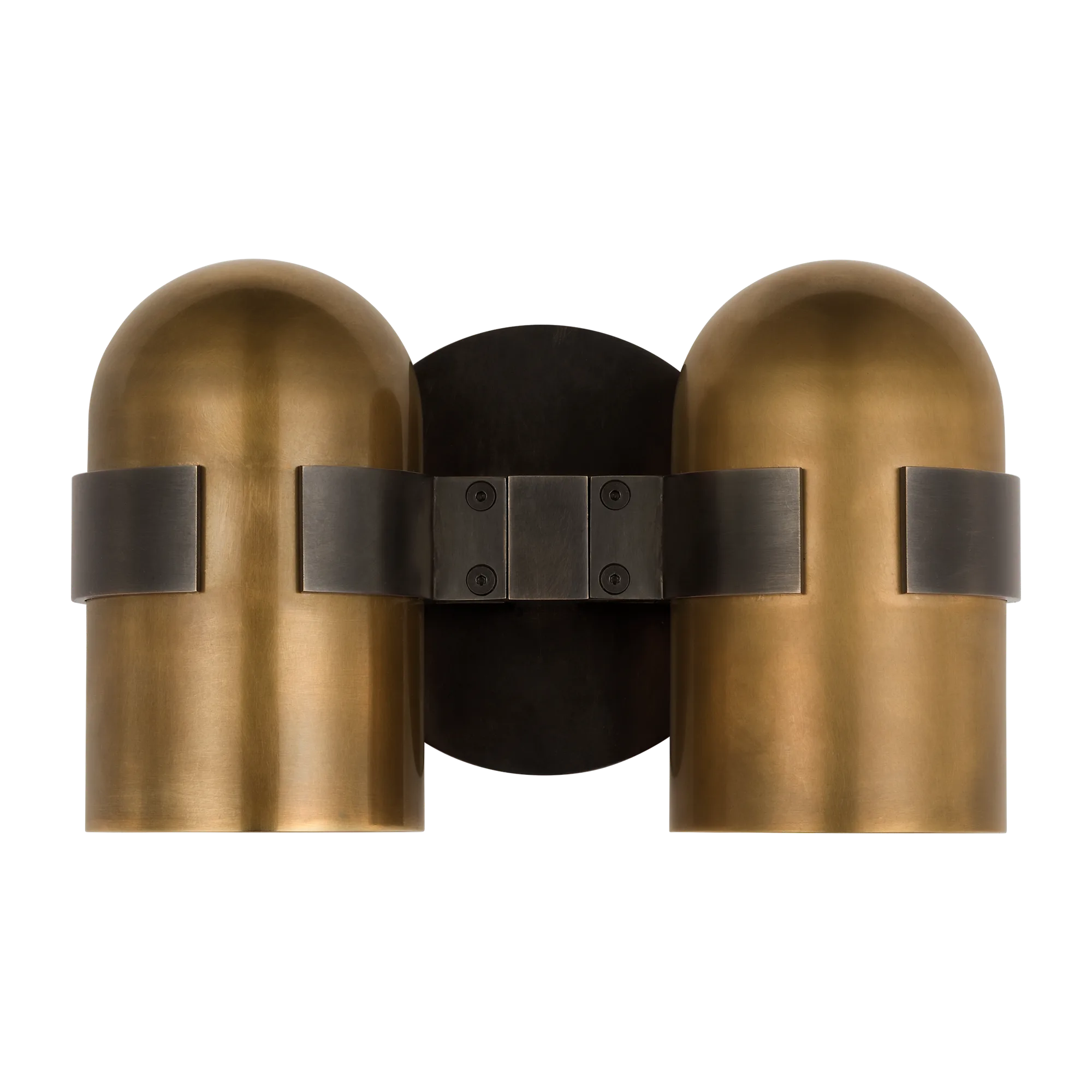 Octavia Medium Sconce in Blackened Bronze and Bright Worn Brass