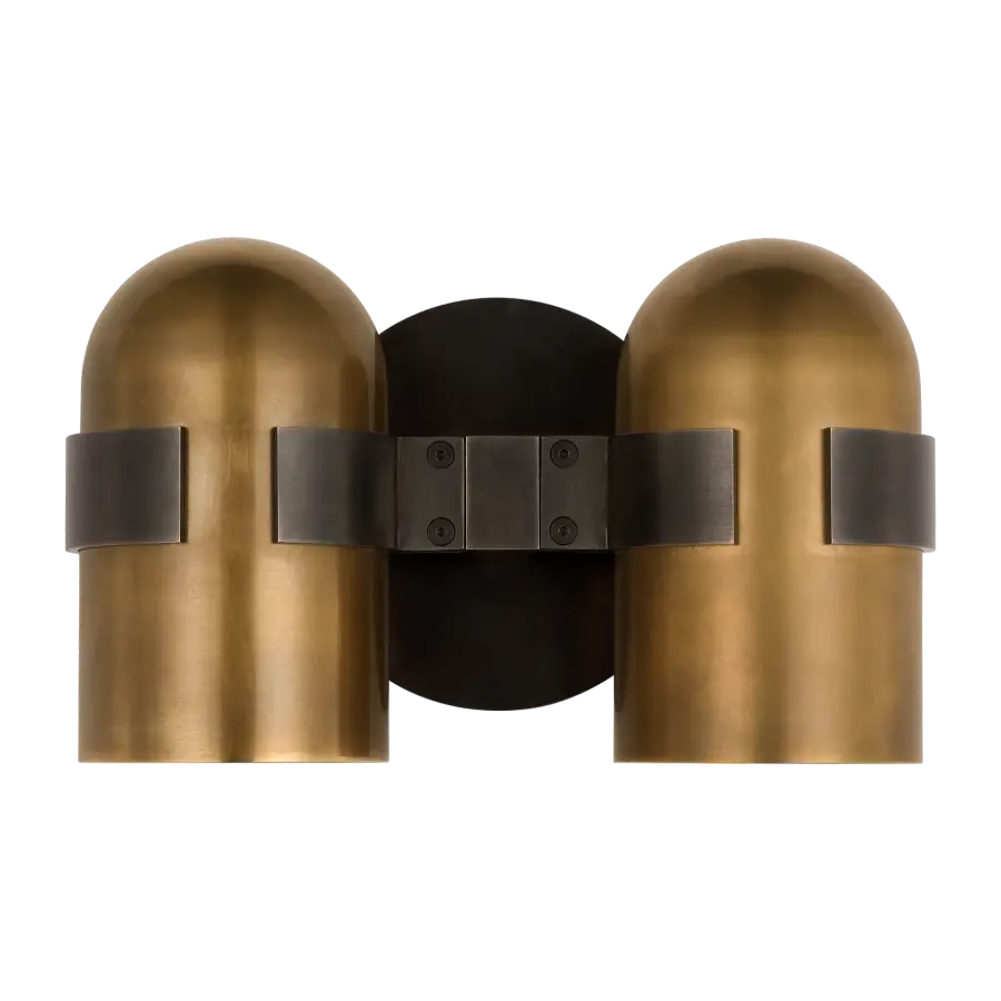 Octavia Medium Sconce in Blackened Bronze and Bright Worn Brass - Image 1