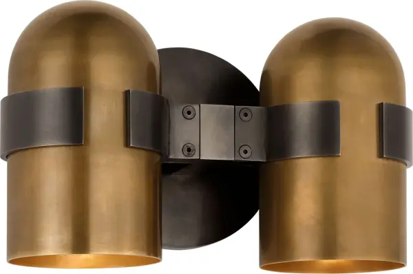 Octavia Medium Sconce in Blackened Bronze and Bright Worn Brass - Image 3