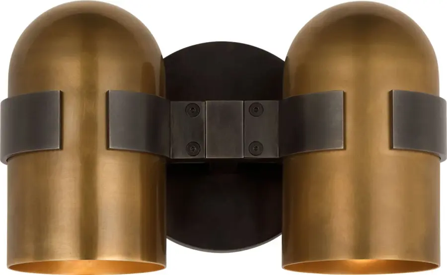 Octavia Medium Sconce in Blackened Bronze and Bright Worn Brass - Image 4