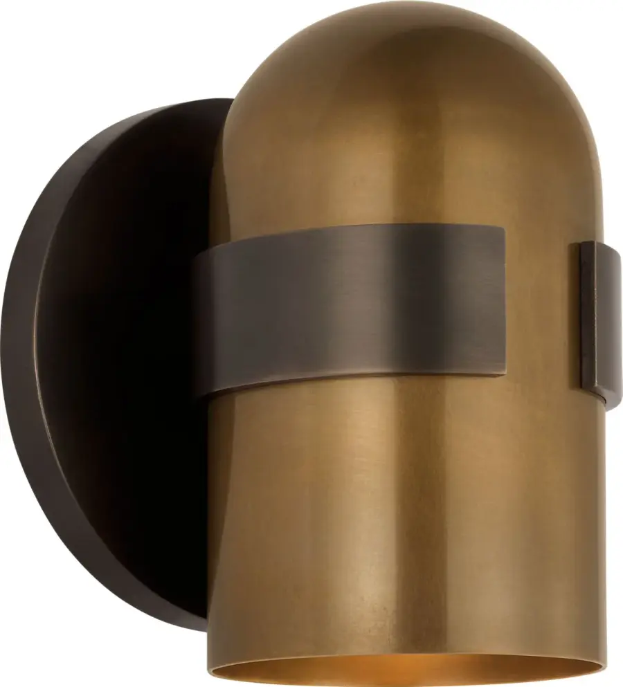 Octavia Small Sconce in Blackened Bronze and Bright Worn Brass - Image 1