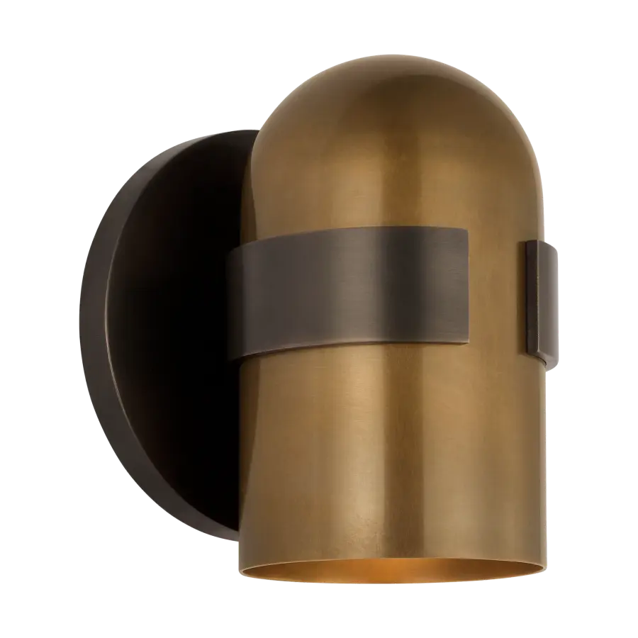 Octavia Small Sconce in Blackened Bronze and Bright Worn Brass - Image 2