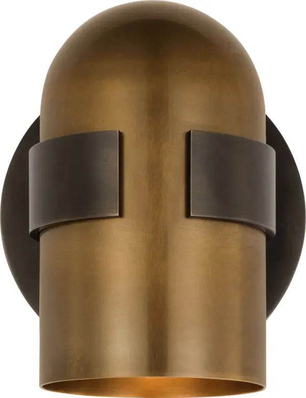 Octavia Small Sconce in Blackened Bronze and Bright Worn Brass - Image 3