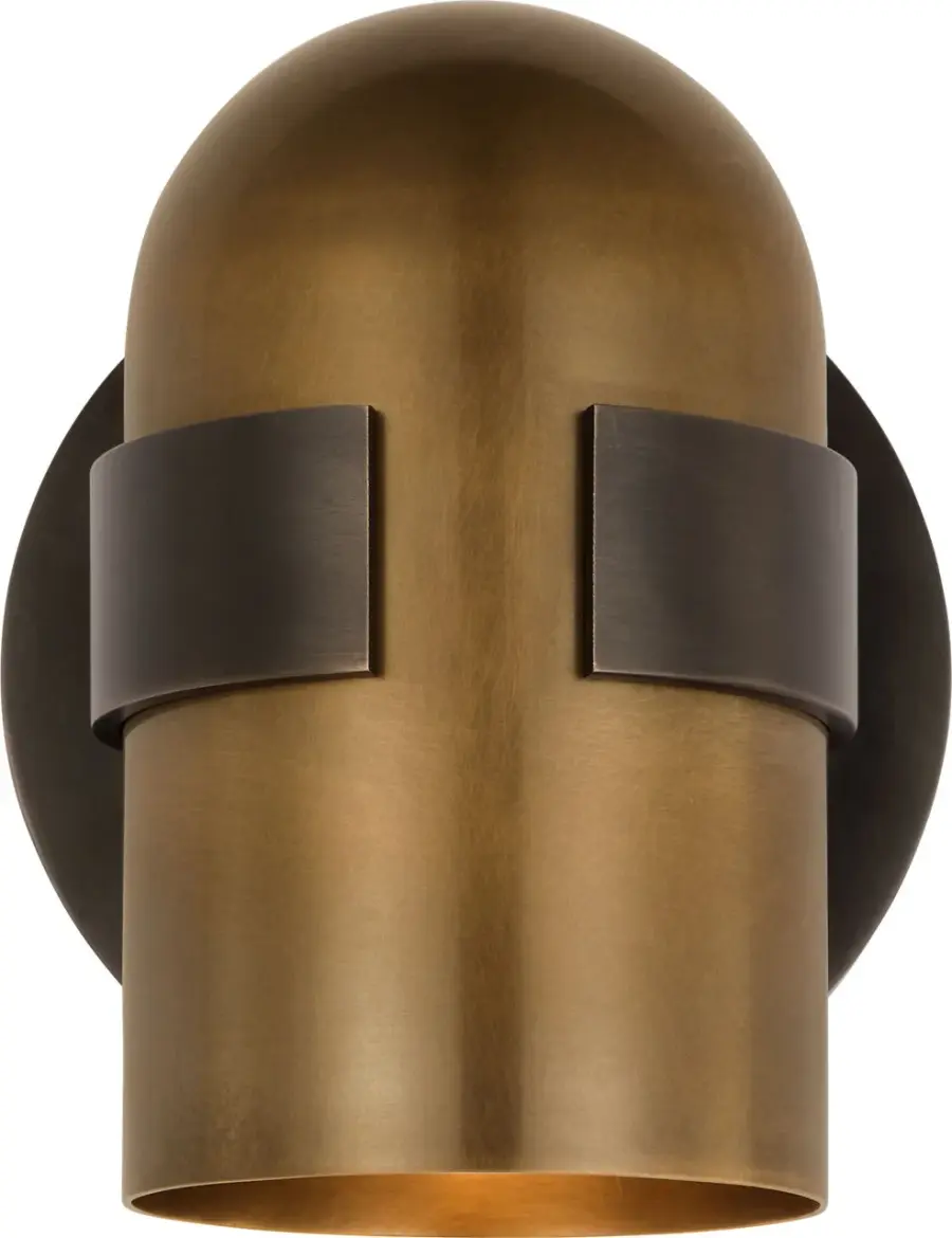 Octavia Small Sconce in Blackened Bronze and Bright Worn Brass - Image 3