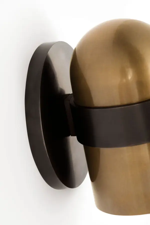Octavia Small Sconce in Blackened Bronze and Bright Worn Brass - Image 5